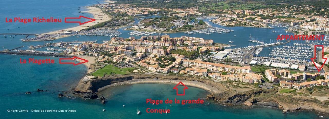 Apartmán Cap D'Agde 300M Plage Du Mole,Vue Port,Parking,Lave Linge,Piscine Exteriér fotografie